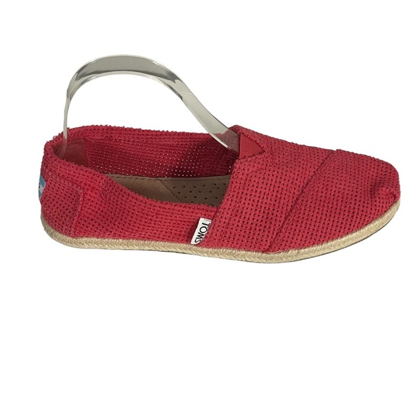 Toms Womens Alpargata Perforated Berry Pink Espadrille Slip On Loafer Shoe 7.5M - Picture 5 of 11
